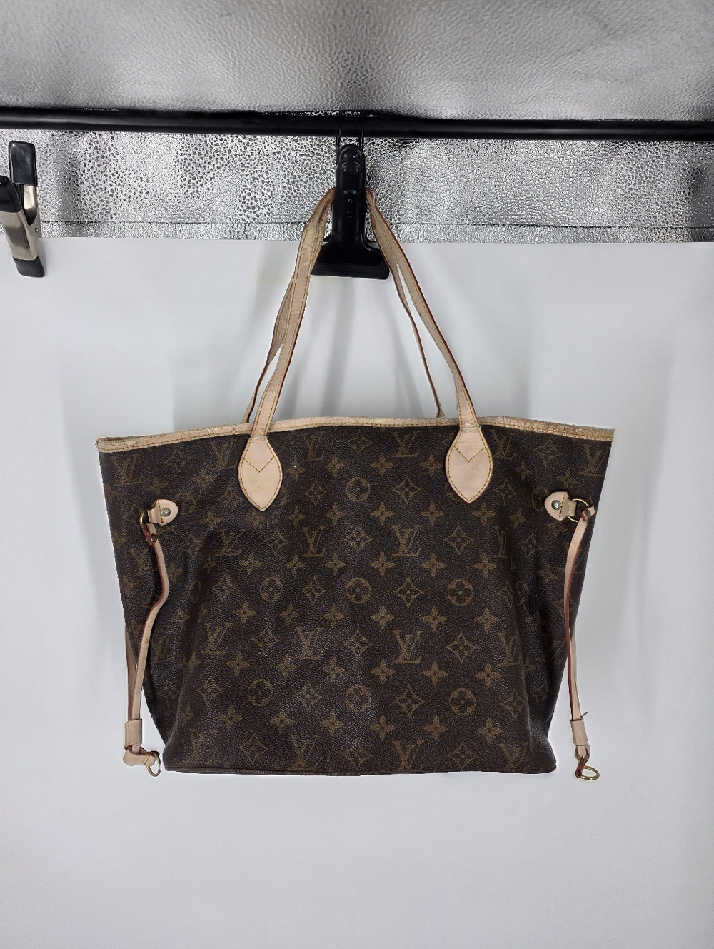 Louis Vuitton Neverfull MM Monogram Canvas Tote Bag Brown Authentic Project - Picture 6 of 6